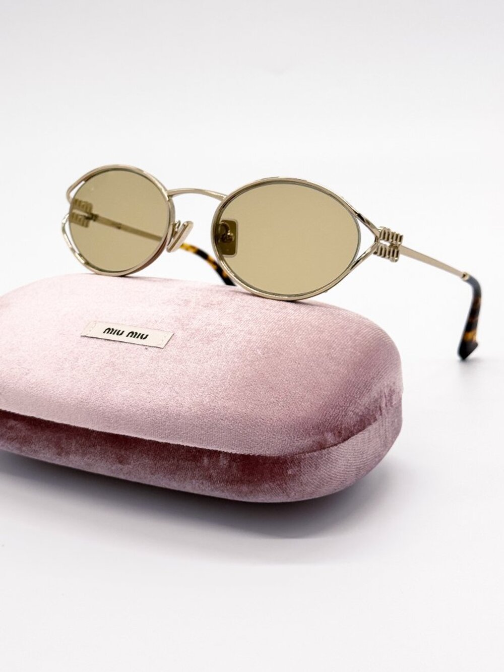 NEW MIU MIU SUNGLASSES MU52YS ZVN10R WOMEN GOLD/CREAM MU 52YS, SMU 52Y EYEWEAR